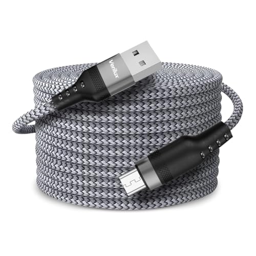 Verilux® 16.4Ft/5M Micro USB Cable, 5V/2A Micro USB Cable Fast Charging, 480Mbps Data Sync Micro USB Data Cable Verilux® 16.4Ft/5M Micro USB Cable, 5V/2A Micro USB Cable Fast Charging, 480Mbps Data Sync Micro USB Data Cable
